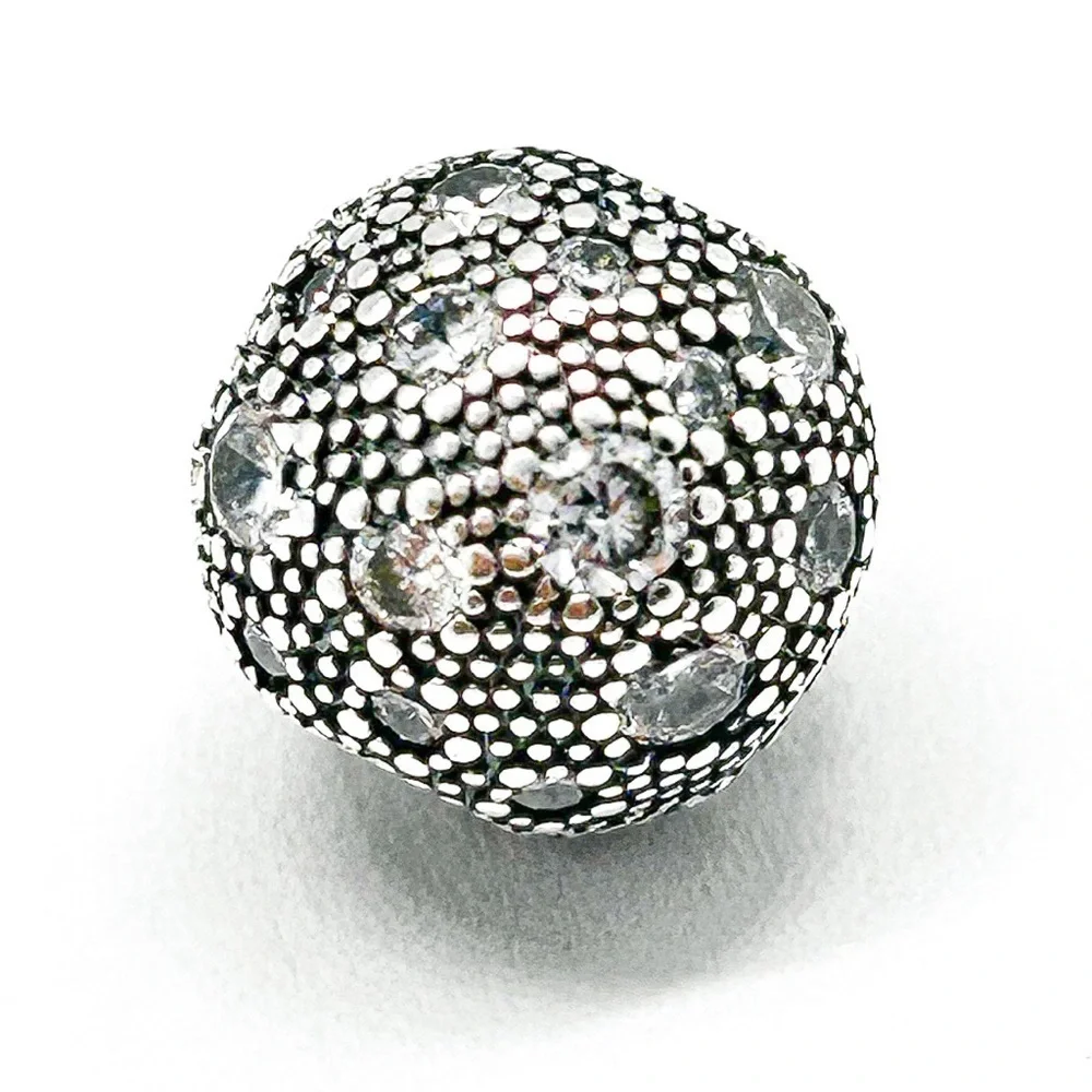 NWOT Pandora moments compatible white zirconia clasp charm, Sterling silver - Picture 8 of 9